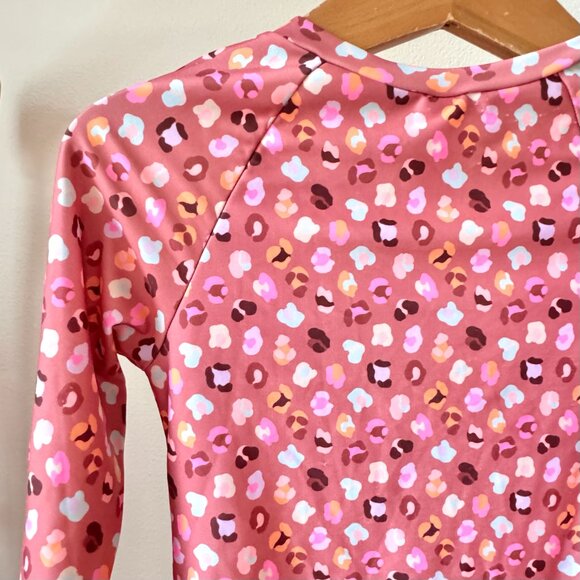 WILD LEOPARD SPOTS LONG SLEEVE RASH GUARD SWIMSUIT UVA SUMMER VIBRANT ANIMAL - Picture 11 of 15